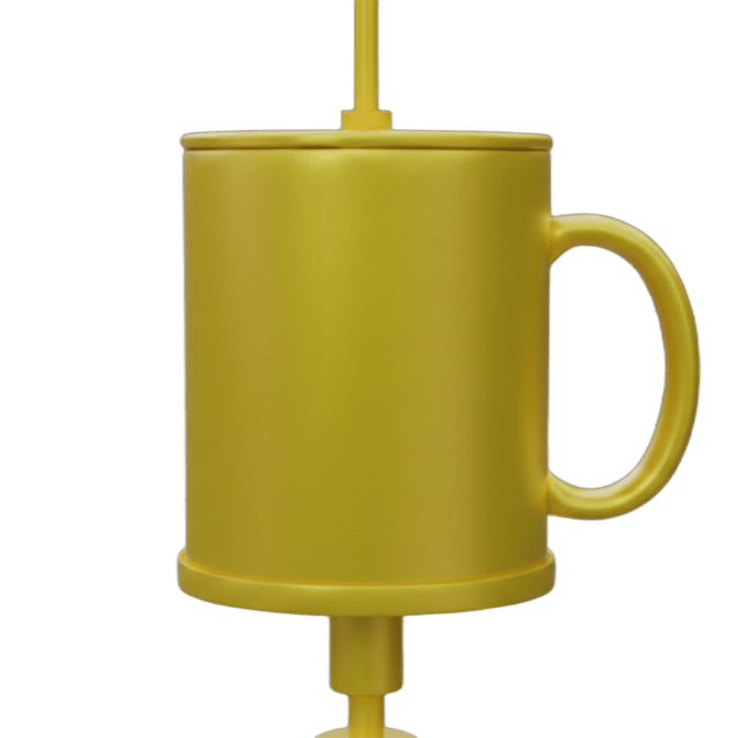 kubek z uchem żólty